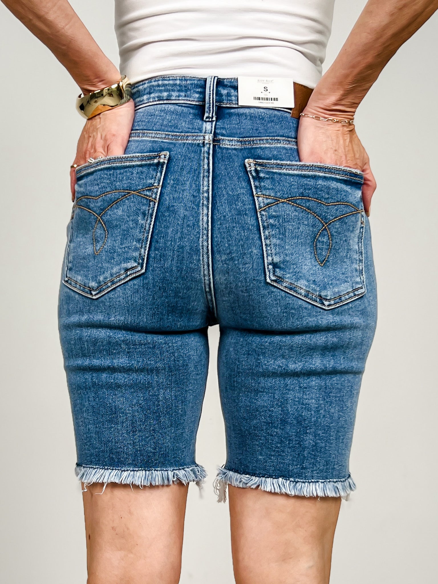 Judy Blue High-Waisted Frayed Hem Bermuda Short