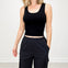 Seamless Ribbed Tank Top with Oversized Cargo Pants Set