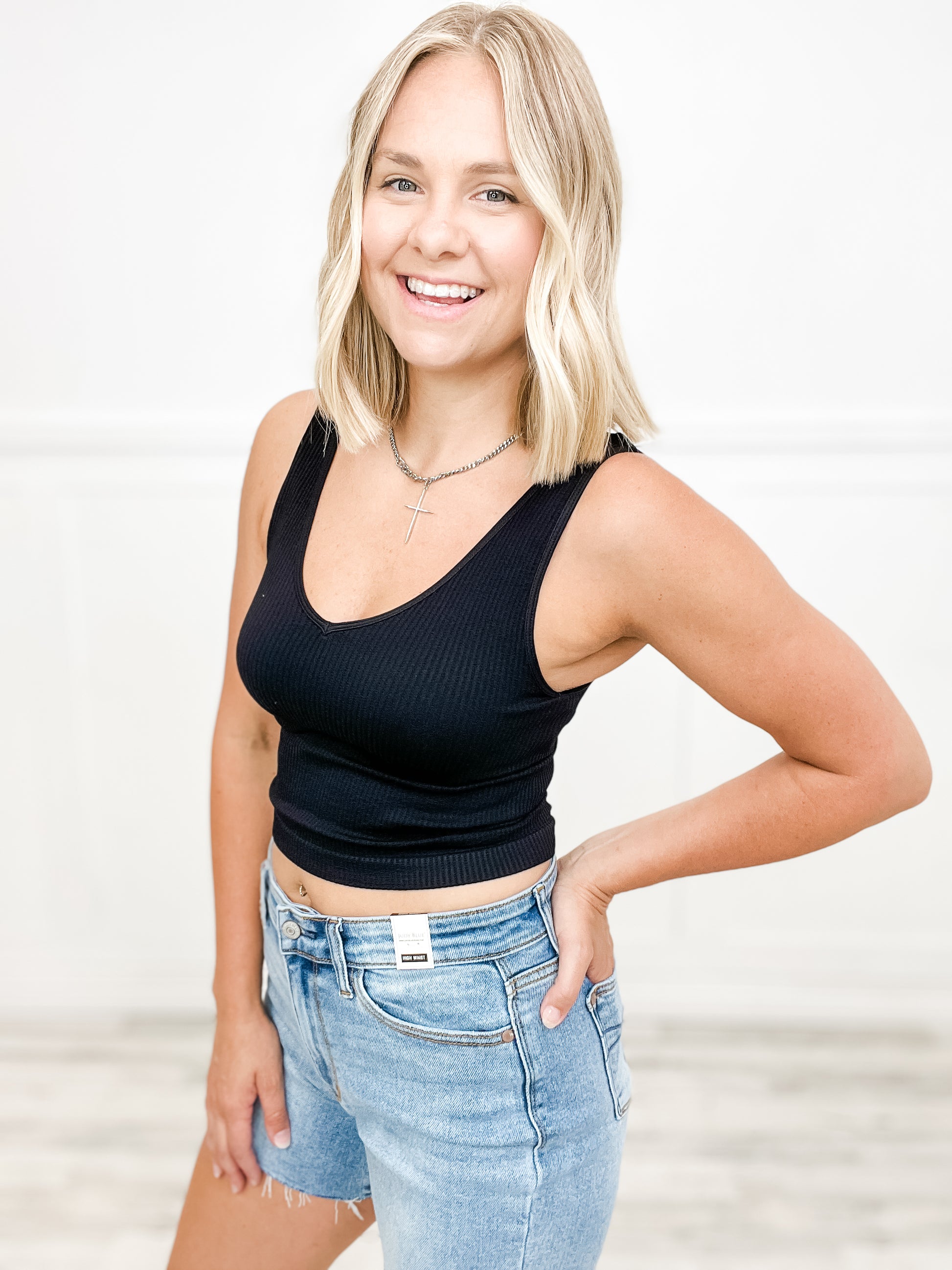 Reversible Ribbed Crop Top