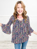 Chains Are Gone Tunic Top with Waterfall Bell Sleeves