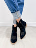 Corkys Quittin Time Western Booties in Black Faux Suede