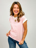 Stripe Contrast Trim Top with Round Neckline GRP A