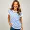 Stripe Contrast Trim Top with Round Neckline GRP B