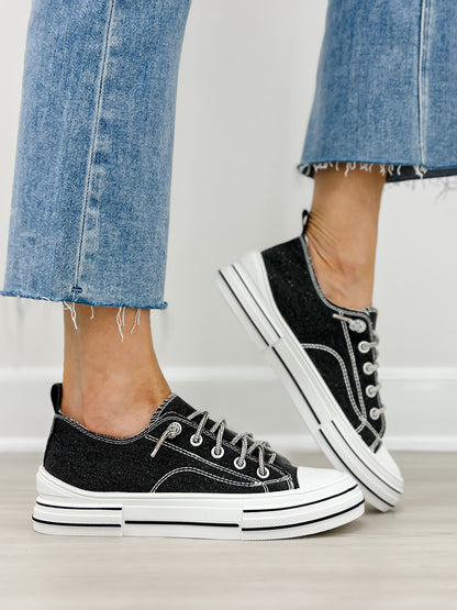 Very G Aman Sneakers in Black Sparkle