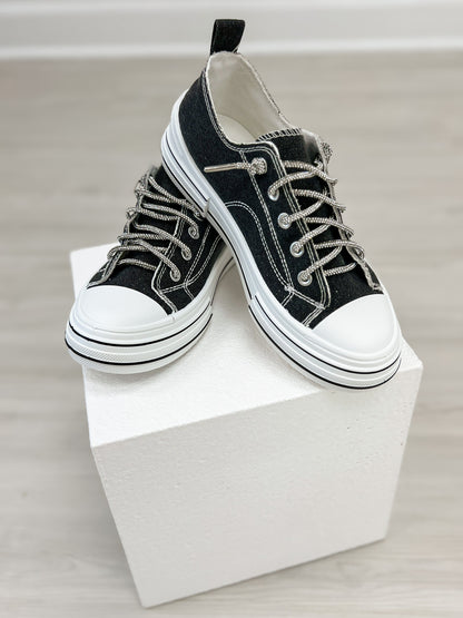 Very G Aman Sneakers in Black Sparkle