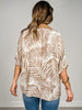 Dolman Sleeves Tropical Leaf Print Top