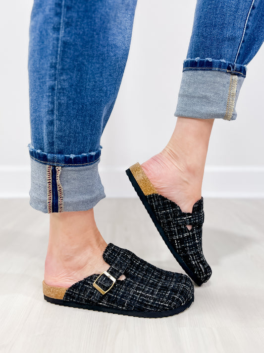 Corkys One For The Books Slip-On Clogs in Black White Tweed