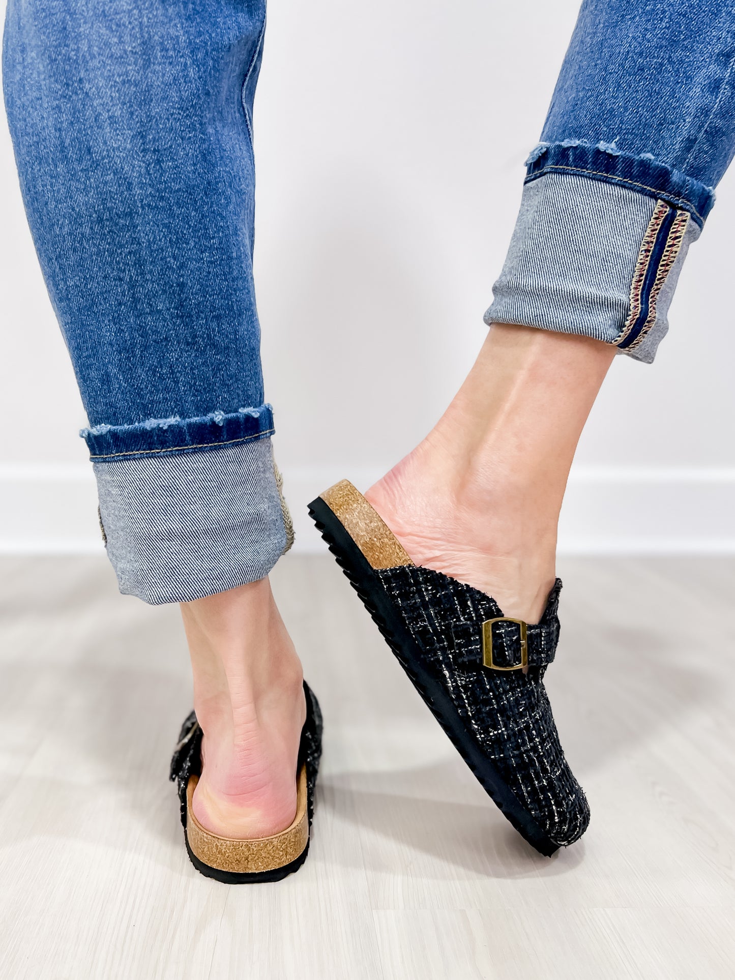 Corkys One For The Books Slip-On Clogs in Black White Tweed