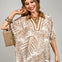 Dolman Sleeves Tropical Leaf Print Top