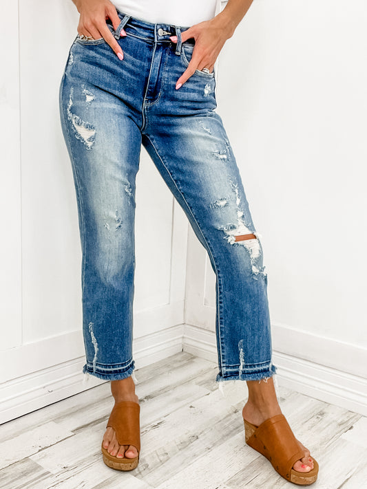 The Charlotte Cropped Wide Hem Judy Blue Jeans