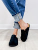 Corkys One For The Books Slip-On Clogs in Black Faux Suede