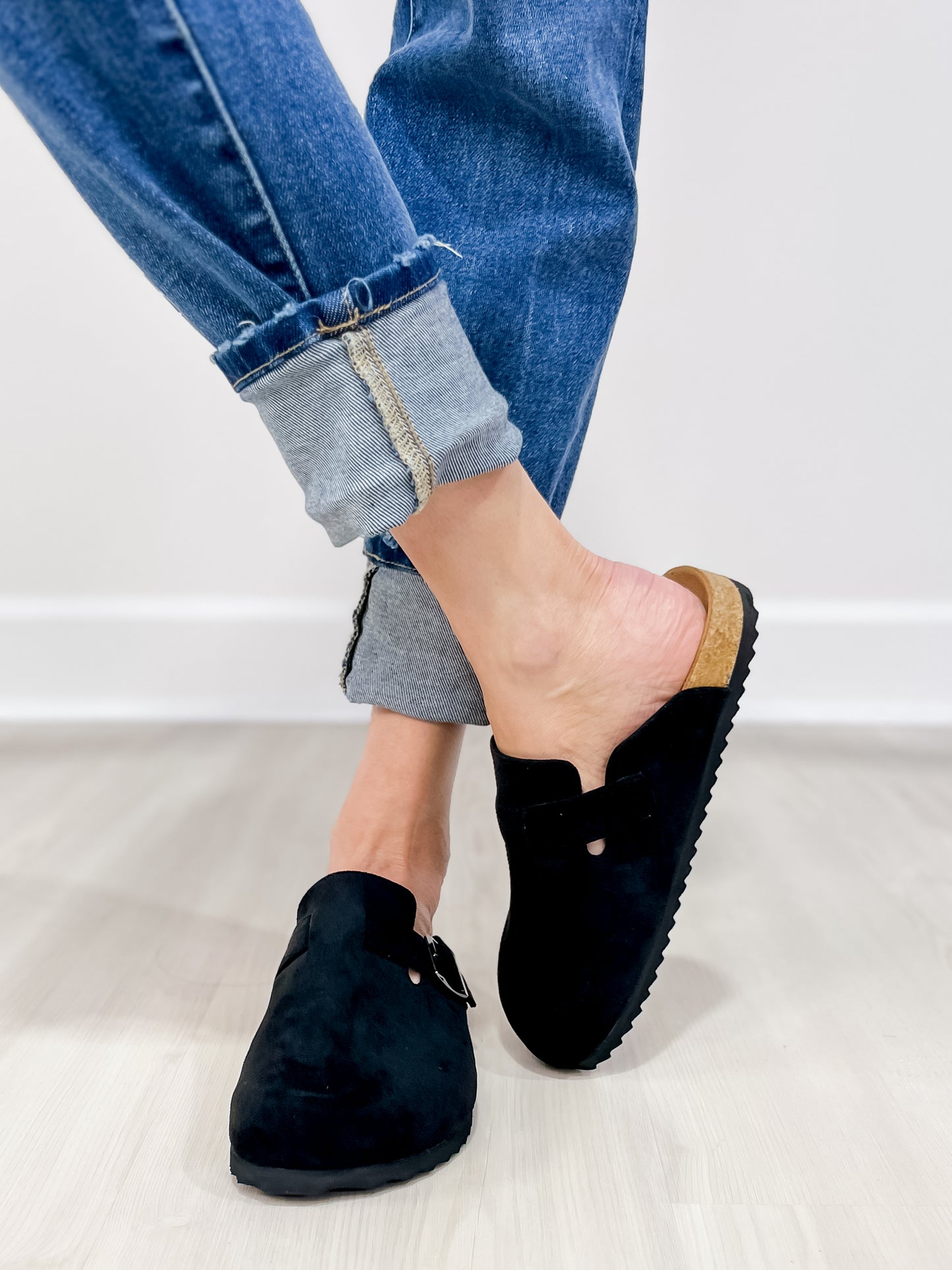 Corkys One For The Books Slip-On Clogs in Black Faux Suede