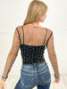 Hello It's Me Pearl Beaded Mesh Top