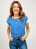 Cap Sleeve Stripe Contrast Trim Top - GRP B