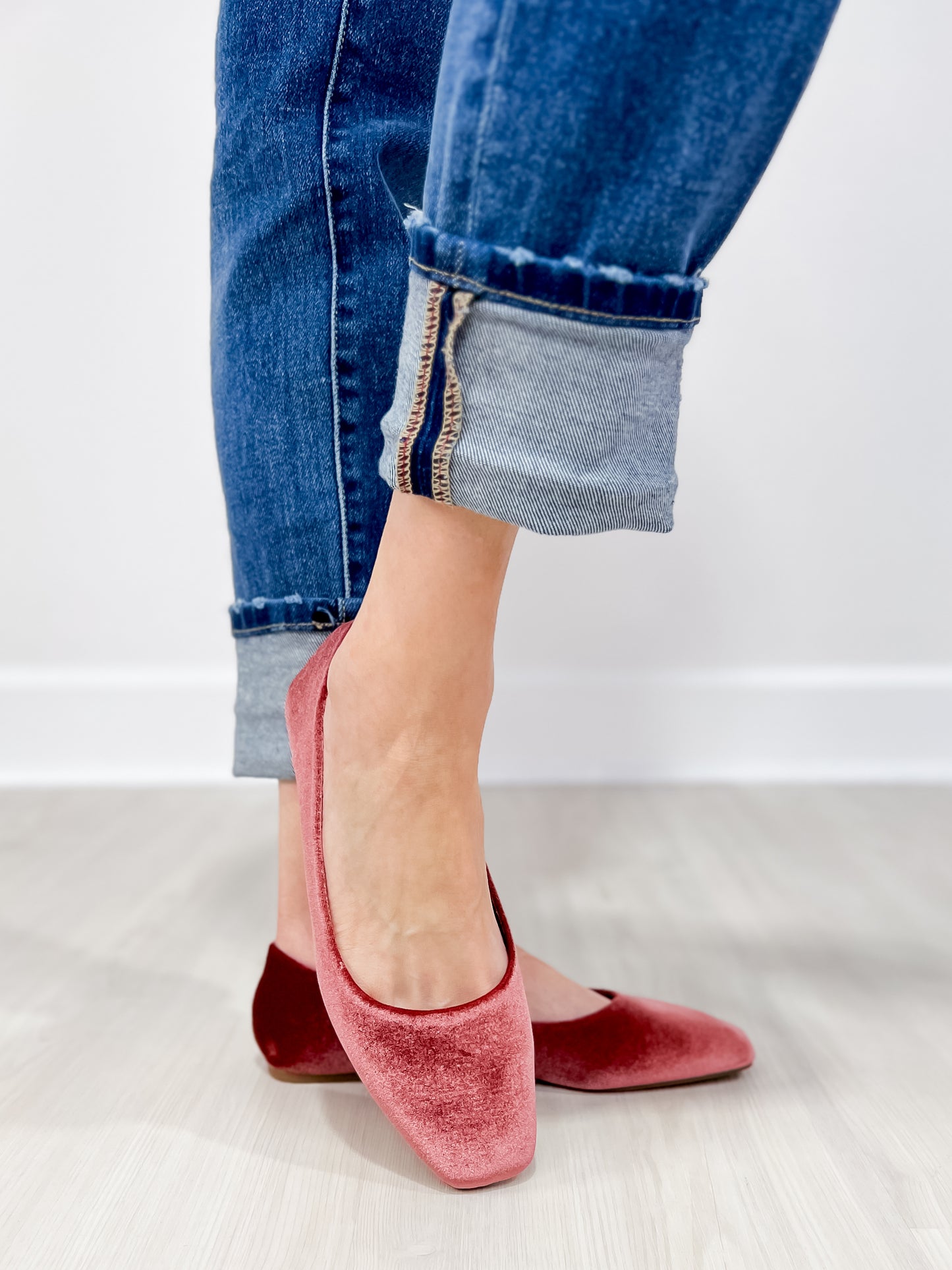 Corkys Over It Flats in Blush Velvet