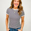 Short Sleeve Striped Contrast Trim Tee - GRP A