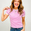 Short Sleeve Striped Contrast Trim Tee - GRP A