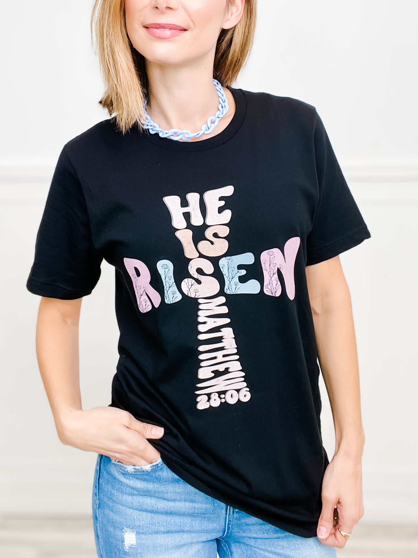 He is Risen Cross Graphic Tee