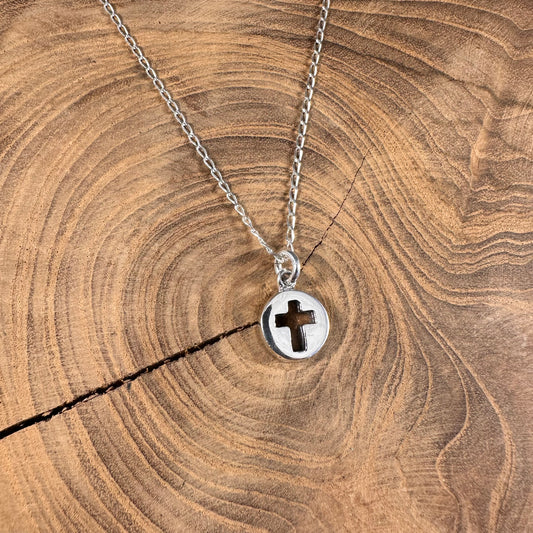 Cut Out Cross Circle Necklace