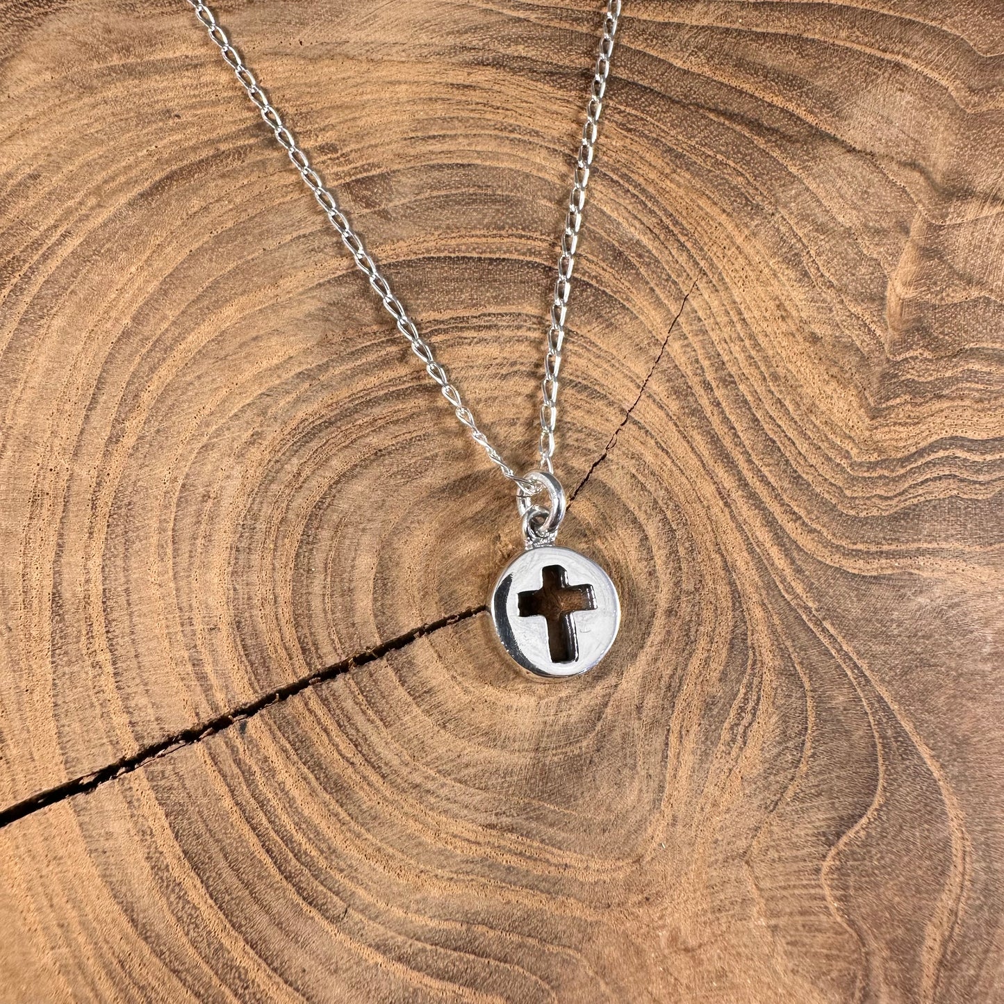 Cut Out Cross Circle Necklace