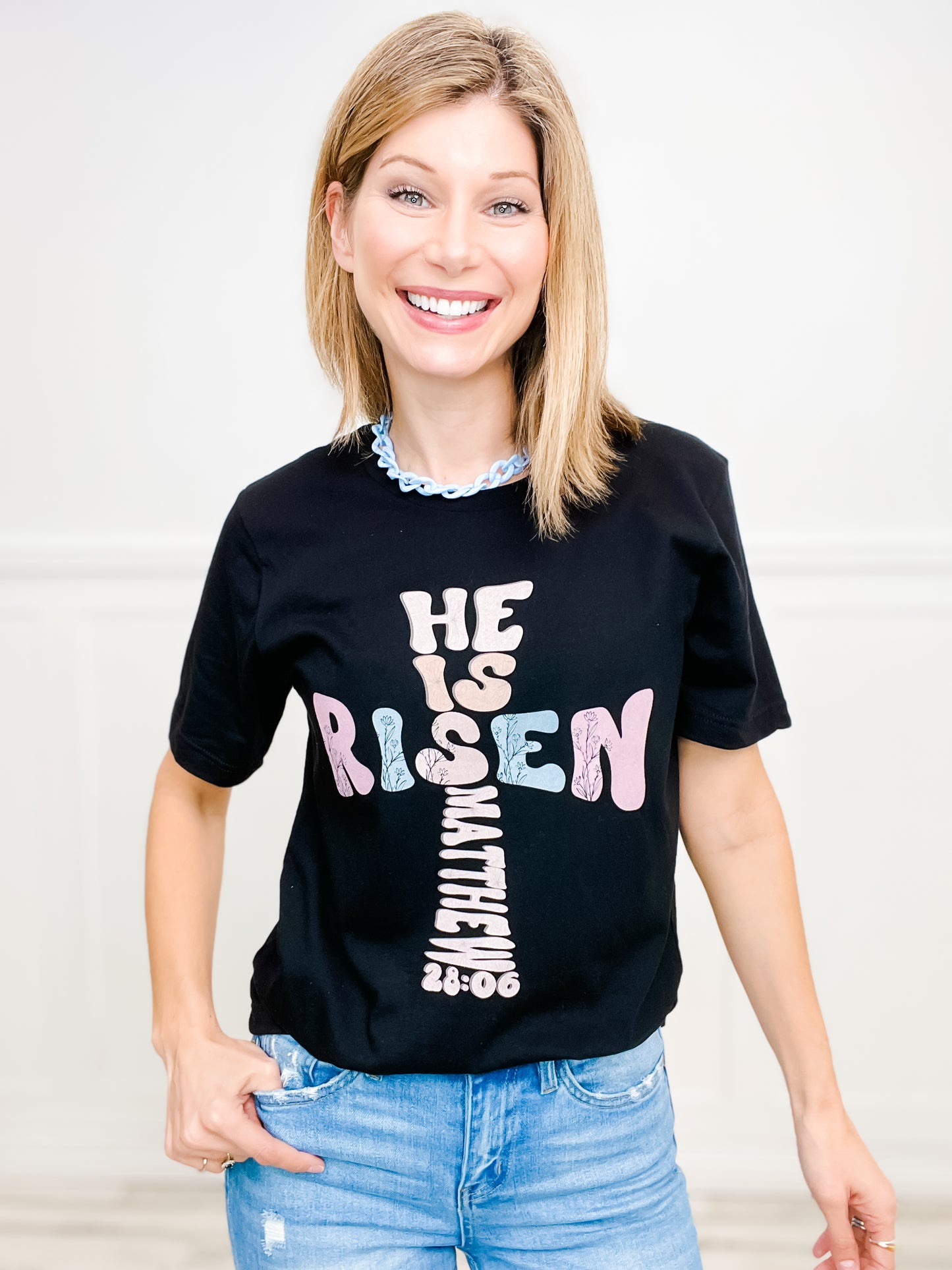 He is Risen Cross Graphic Tee