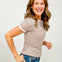 Short Sleeve Striped Contrast Trim Tee - GRP C