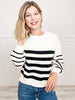 Striped Roll Neck Long Sleeve Sweater