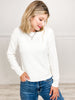 Ribbed Cuff Textured Long Sleeve Classic Sweater