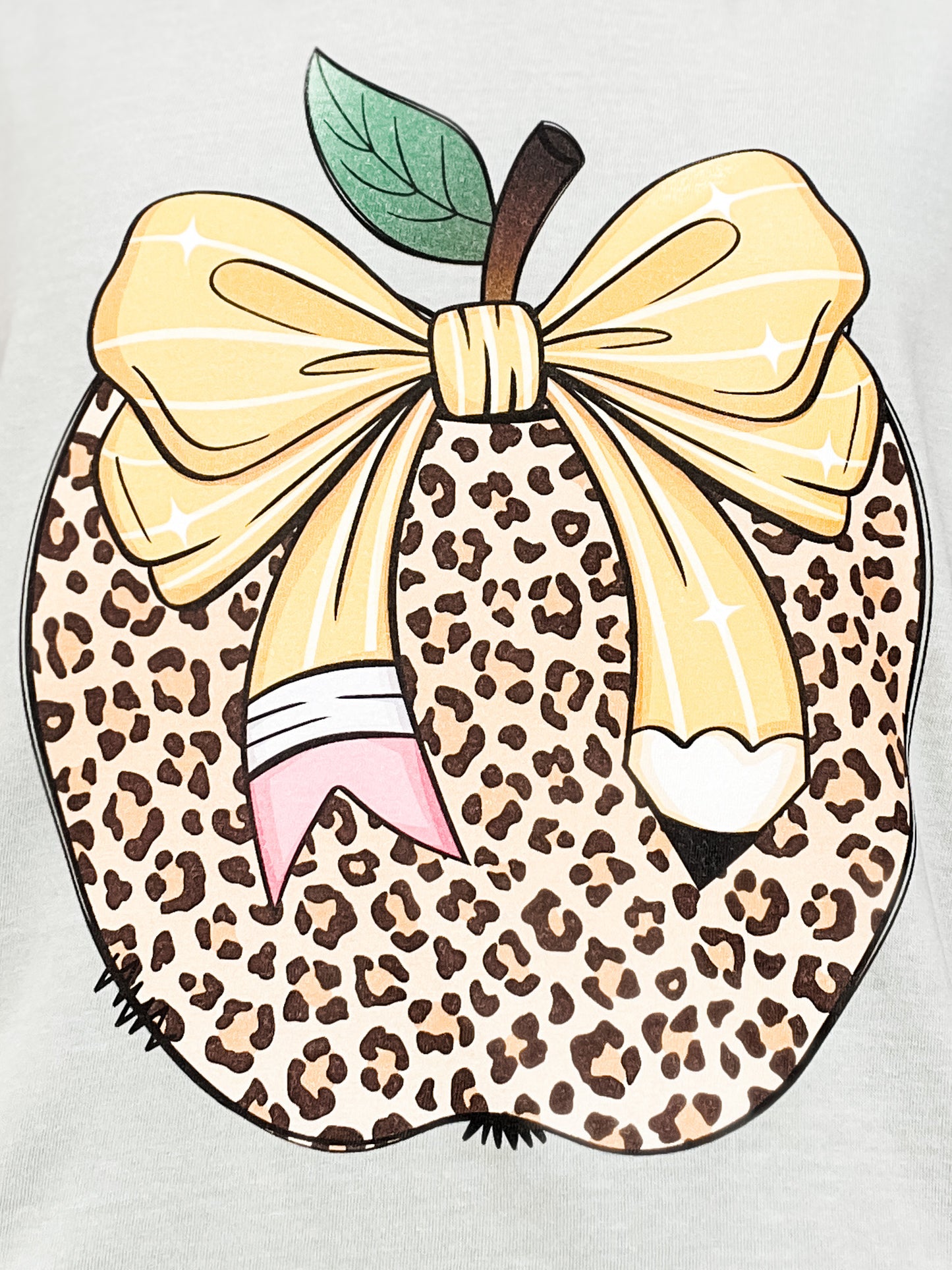Leopard Print Apple Graphic Tee