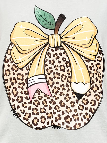 Leopard Print Apple Graphic Tee
