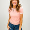 Short Sleeve Striped Contrast Trim Tee - GRP B