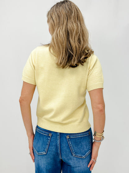 Decorative Button Soft Knit Sweater
