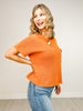 Short Sleeve Sweater Top with Side Pocket