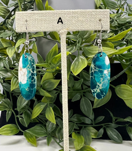 Blue Indigo Slab Earrings