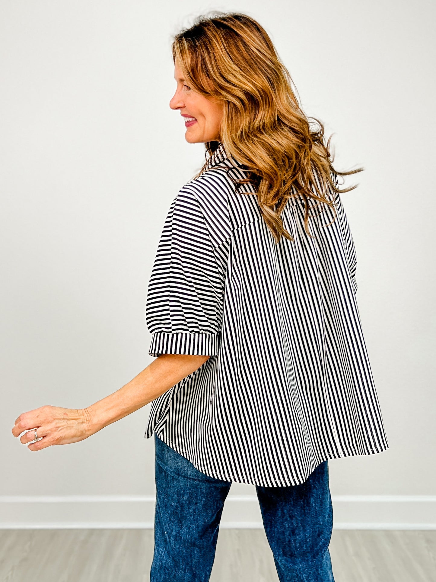 Oversized Stripe Button Down Shirt GRP A