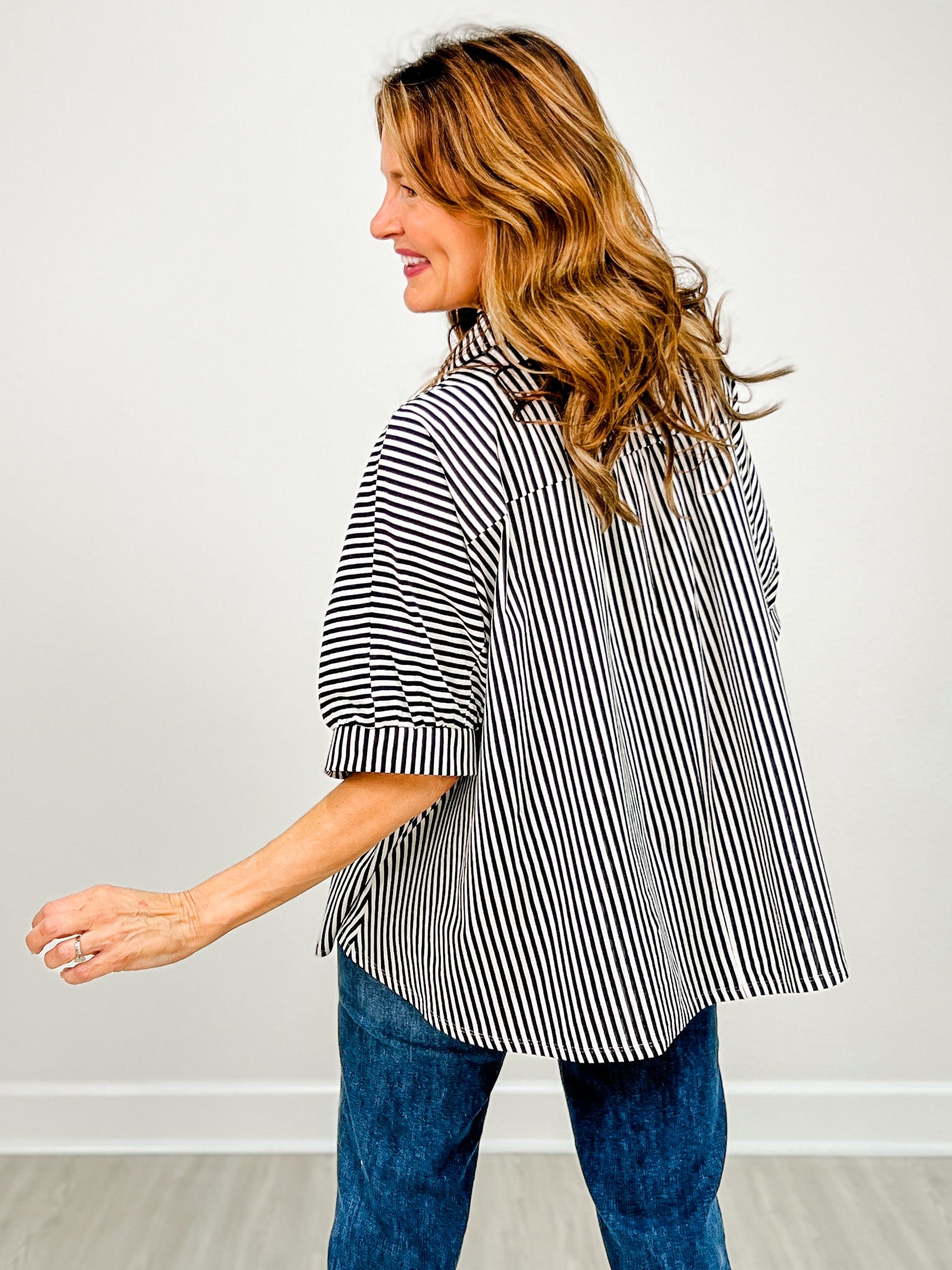 Oversized Stripe Button Down Shirt GRP A