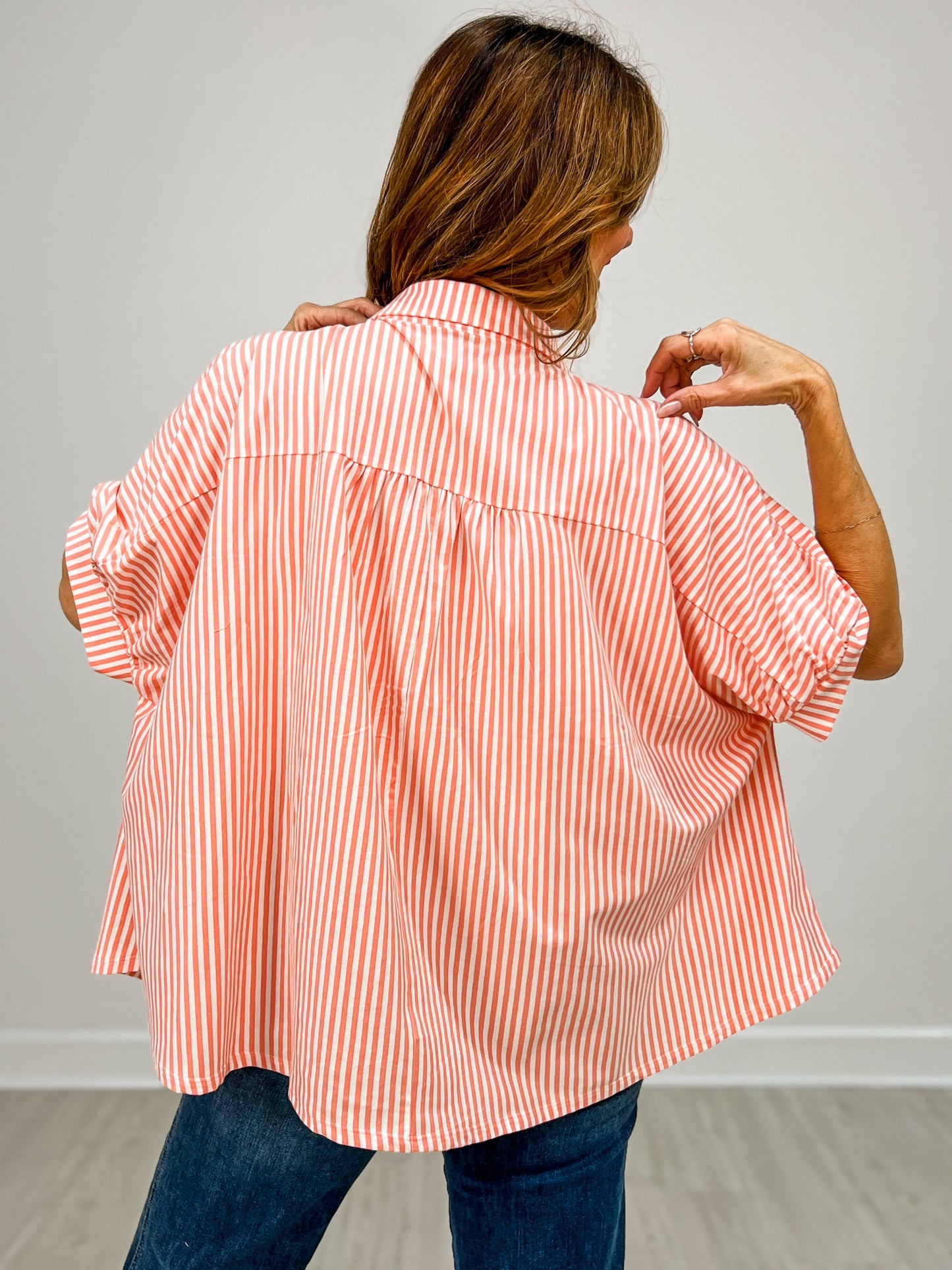 Oversized Stripe Button Down Shirt GRP A