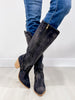 Corkys Talk Is Cheap Western Boots in Washed Dark Blue Denim