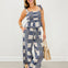 Gingham And Stripe Patch Effect Top and Pants Set