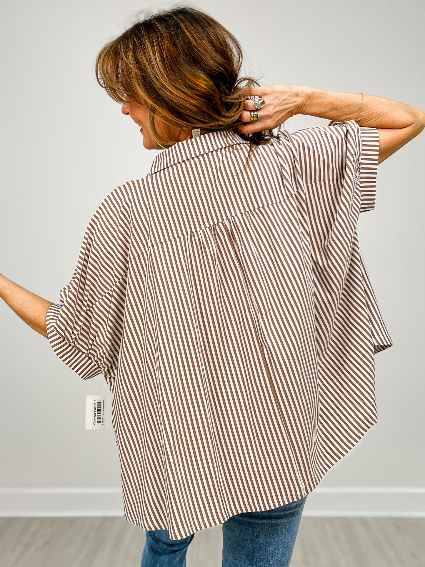 Oversized Stripe Button Down Shirt GRP B