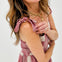Gingham And Stripe Patch Effect Dress