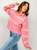 V-Neck collar Stripe Sweater