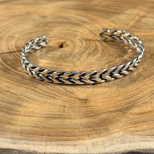 Heavy Oxidized Woven Rope Cuff