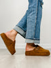 Corkys Holidaze Round Toe Mules in TOBACCO FAUX SUEDE
