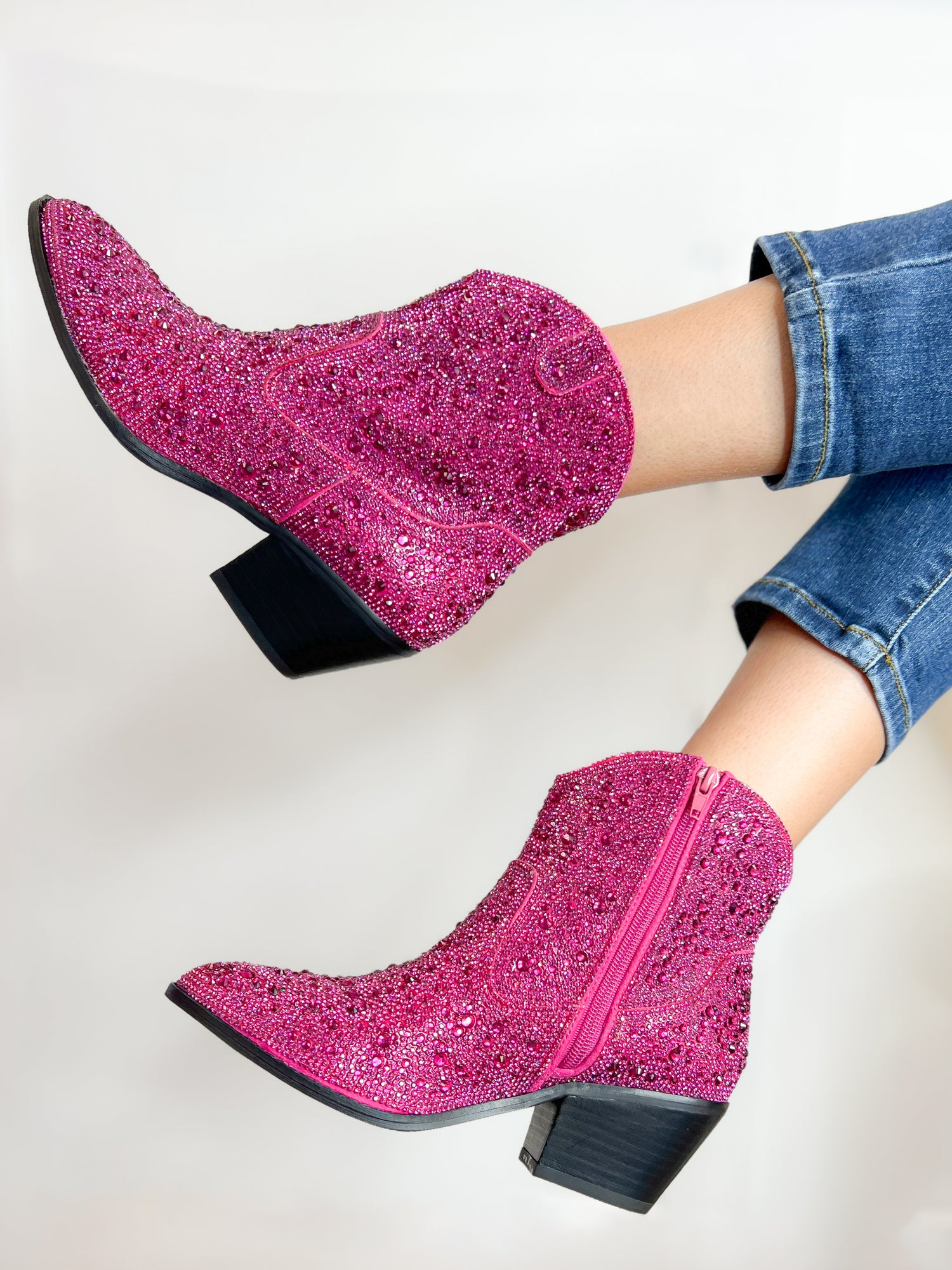 Bright pink booties best sale