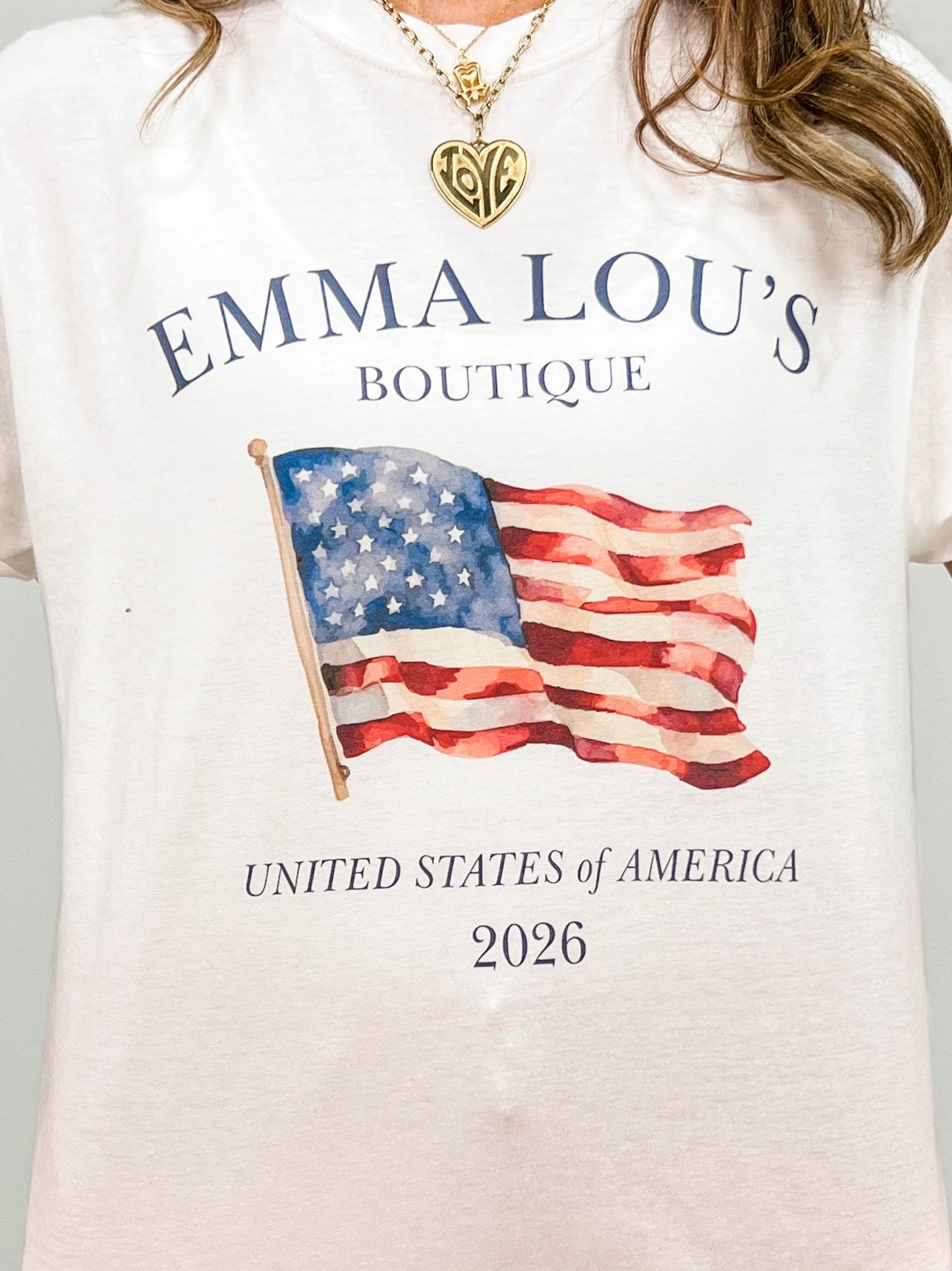 Emma Lou's Boutique Flag 2026 Graphic Tee