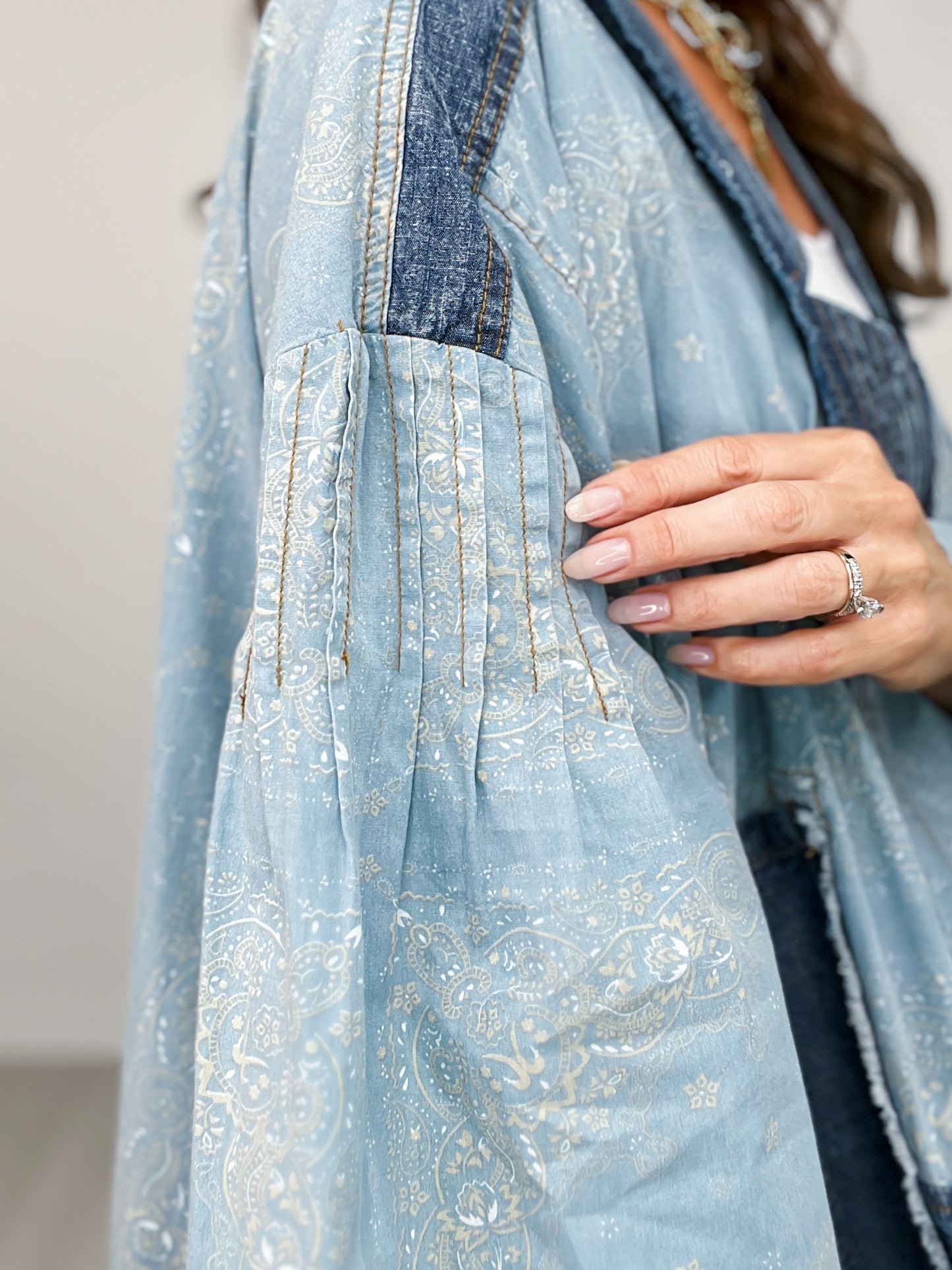 Long Sleeve Over Sized Vintage Wash Jacket