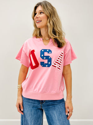 USA Embroidery Logo French Terry Top