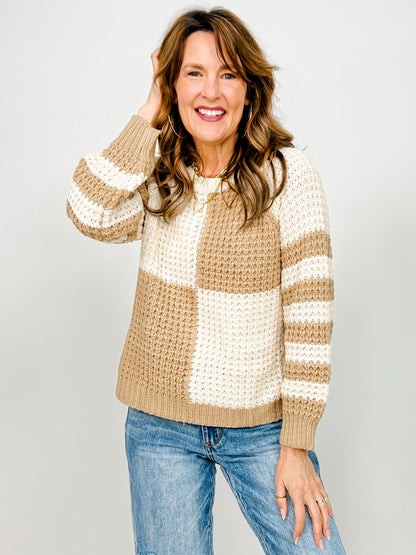 Color Block Knit Sweater