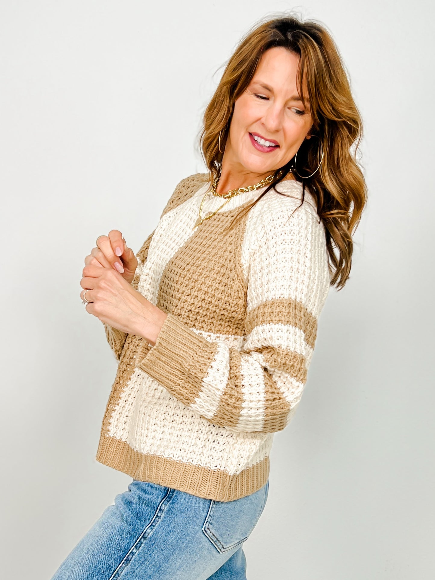 Color Block Knit Sweater